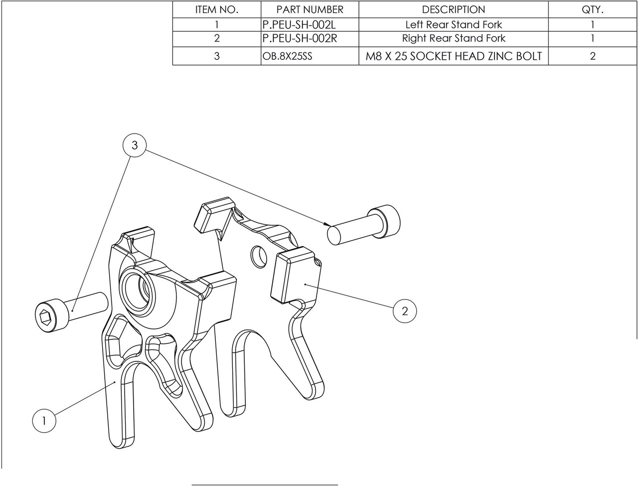 ホワイトs Kawasaki ZX-6R - Rear Stand Hook Kit