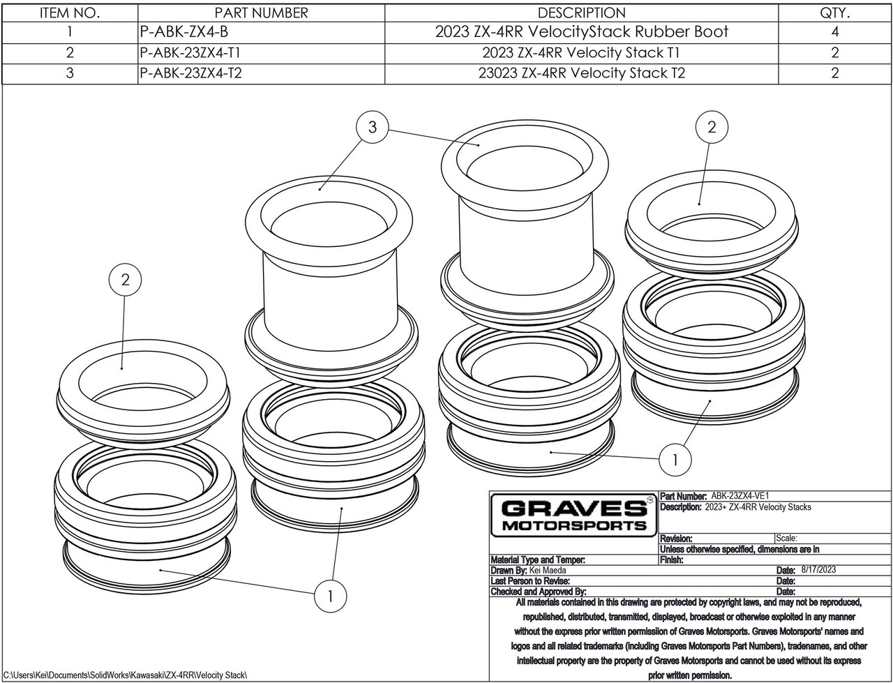 Kawasaki ZX-4RR Velocity Stacks