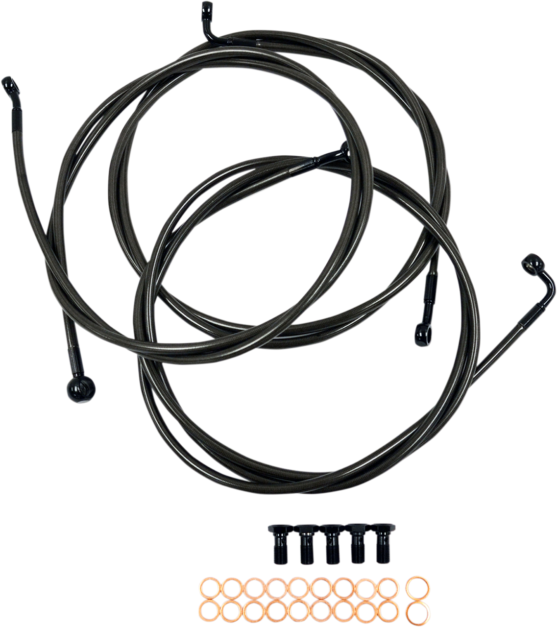 La Choppers Midnight Braided Brake Line Kit La8052B16M