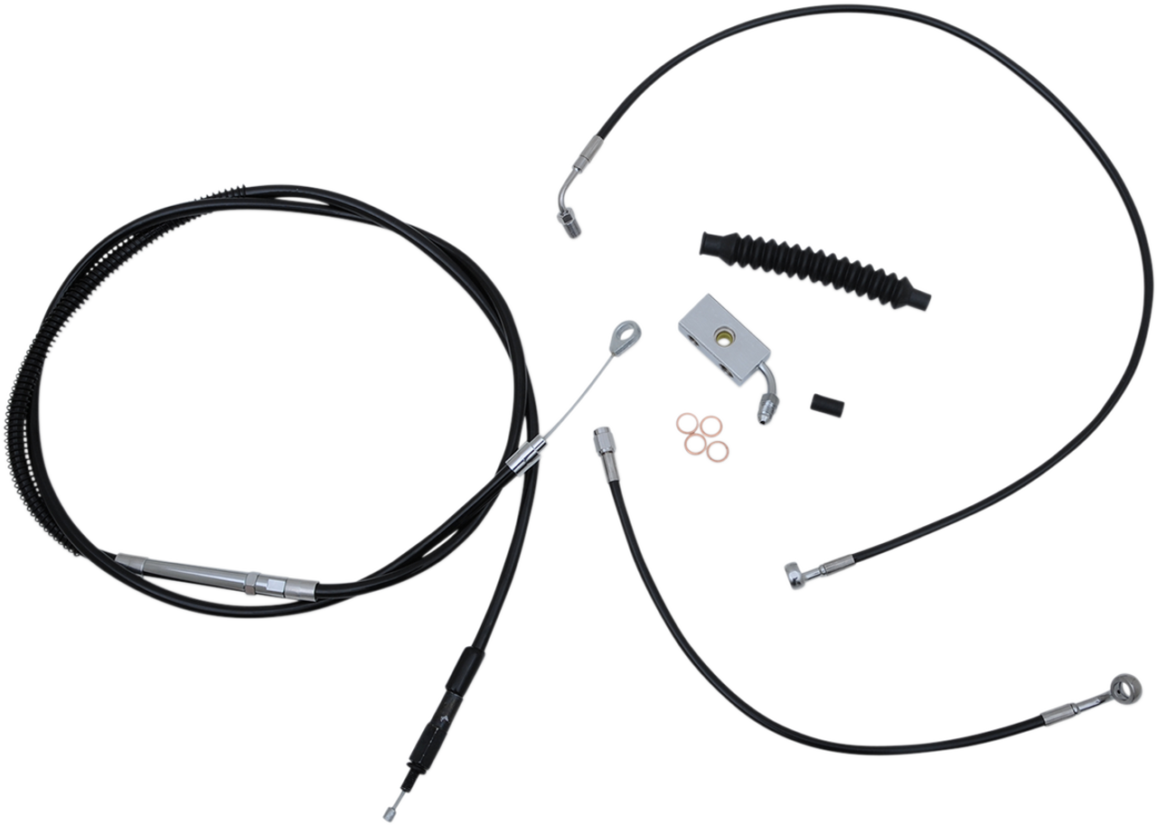 La Choppers Complete Black Vinyl Braided Handlebar Cable Brake Line Kit La8152Kt13B