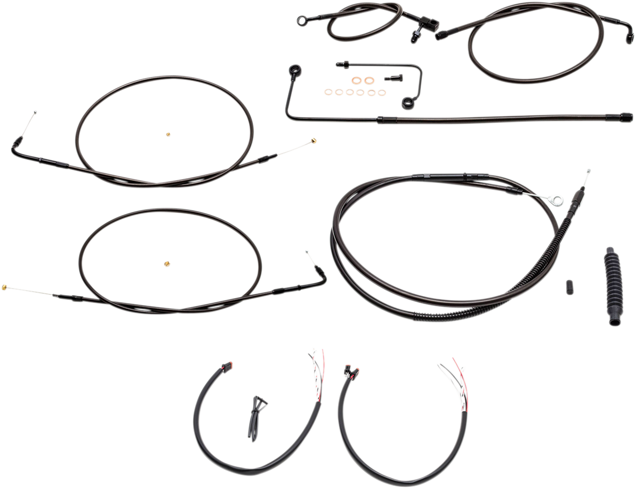 La Choppers Complete Midnight Braided Handlebar Cable Brake Line Kit Standard La8151Kt2A19M