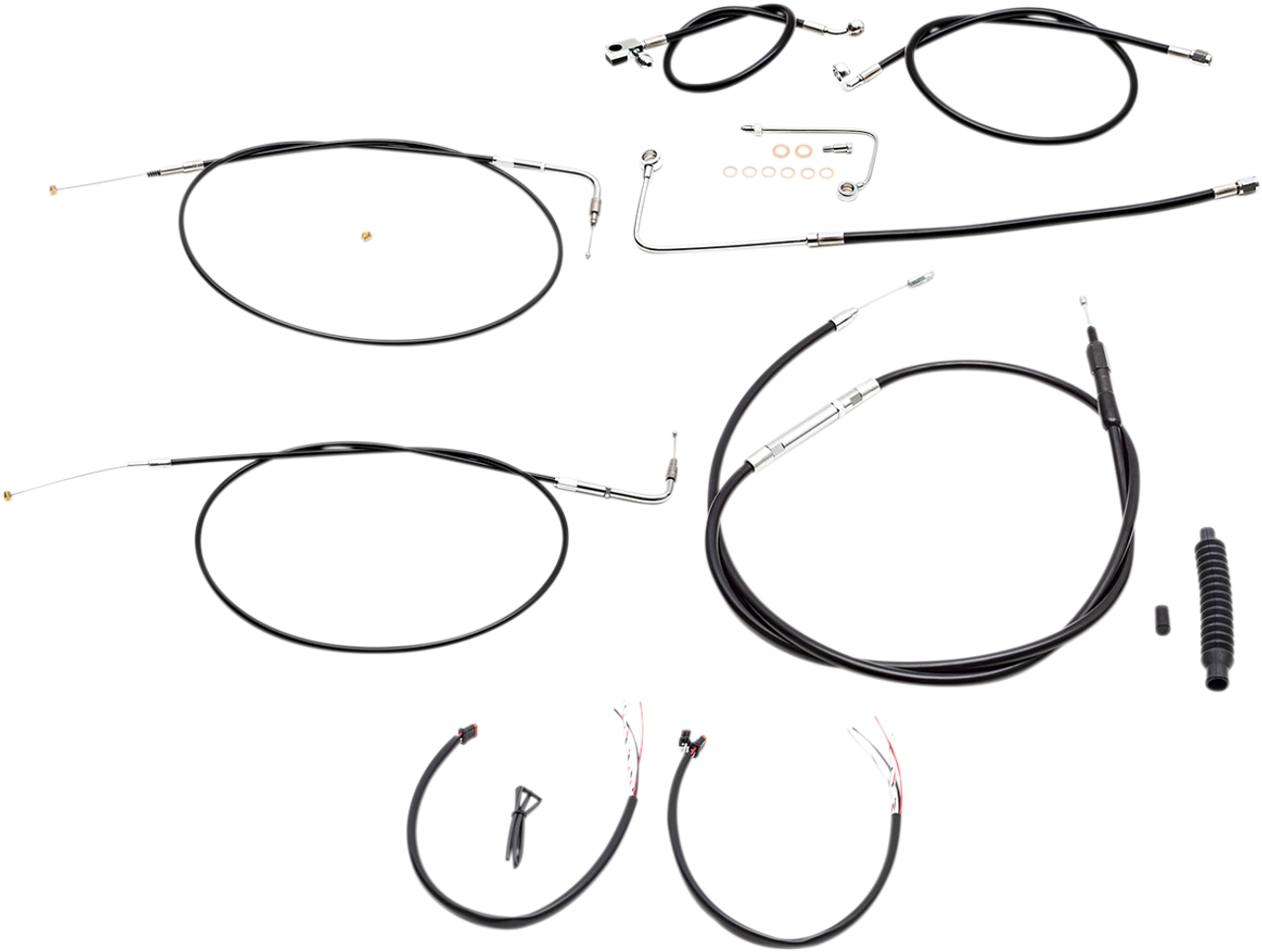 La Choppers Complete Black Vinyl Braided Handlebar Cable Brake Line Kit La8151Kt2A13B