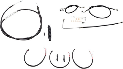 La Choppers Complete Black Vinyl Braided Handlebar Cable Brake Line Kit La8151Kt2B13B