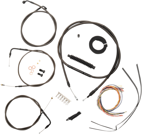 La Choppers Complete Midnight Braided Handlebar Cable Brake Line Kit Standard La8110Kt2B13M