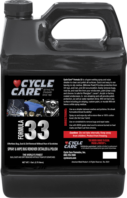 Cycle Care Formulas Formula 33 Spray & Wipe«, Bug Remover, Detailer, & Polish 33128
