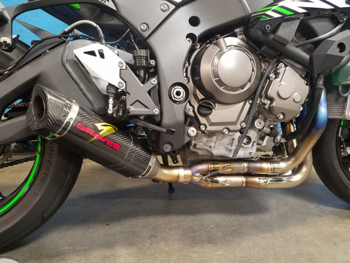 Graves Motorsports Kawasaki WORKS ZX10R LINK LOW Mount Full Exhaust System Graves Motorsports Kawasaki WORKS ZX10R LINK LOW Mount Full Exhaust System