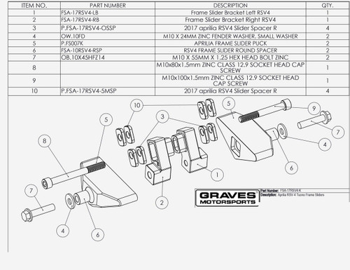 Graves Motorsports Aprilia RSV-4  Tuono Frame Sliders