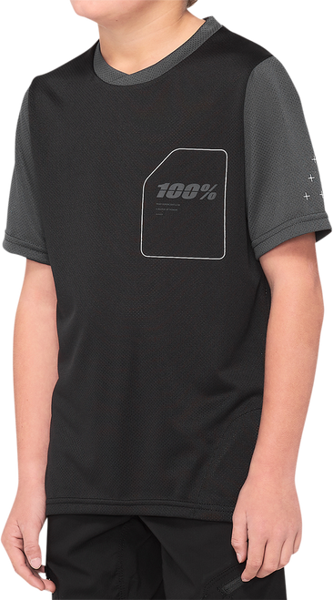 Youth Ridecamp Short - Sleeve Jersey Black/Charcoal - XL | 100%