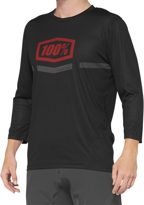 Airmatic 3/4 Sleeve Jersey Black/Red - Medium | 100%