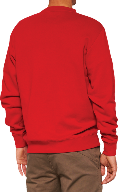 Icon Long - Sleeve Fleece Sweatshirt Red - Small | 100%