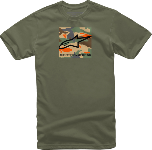 Alpinestars Free Camo Tan and Military Green Short Sleeve T-Shirt Adult Medium