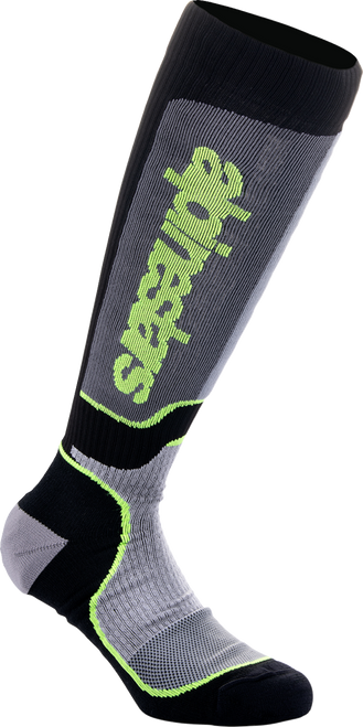 Alpinestars MX Plus Socks Black Gray Yellow Medium Off-Road Riding Socks