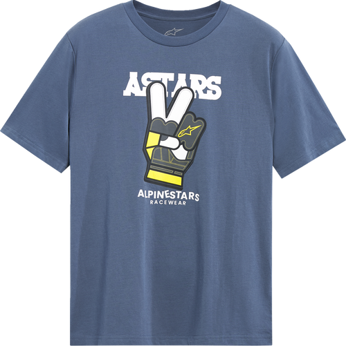 Alpinestars Peaceout CSF T-Shirt Blue White Gray Yellow Extra Large Front and Back View