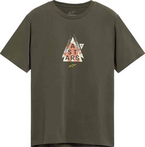 Alpinestars Soloist CSF T-Shirt Military Green Off-White Orange Medium Front and Back View