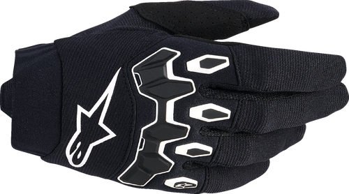 Alpinestars Full Bore V2 Black/White Medium motocross gloves front and back view