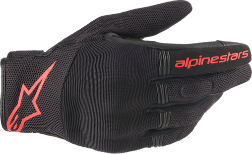 Alpinestars Copper Gloves Black and Fluorescent Red Large Motorcycle Riding Gloves