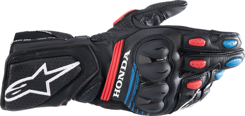 Alpinestars Honda SP-8 V3 Black Red Blue Long Cuff Motorcycle Gloves 2XL