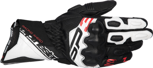 Alpinestars SP-3 Motorcycle Gloves Black White Fluorescent Red 2XL