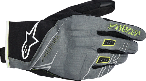 Alpinestars Moblast Drystar Waterproof Gloves Fur Gray Black Sulphur Yellow Medium Men's Short Cuff Goat Leather