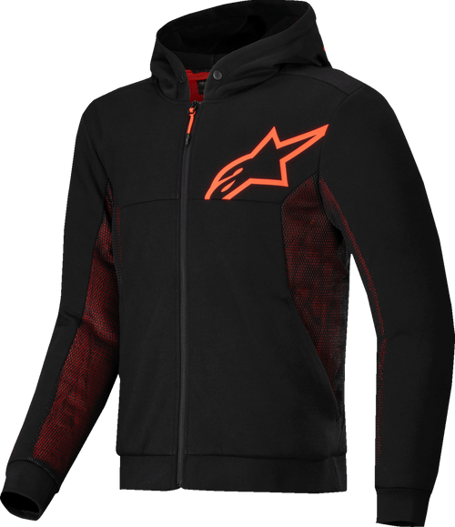 Alpinestars Chrome Air Sport Hoodie - Black/Red Fluo - Small