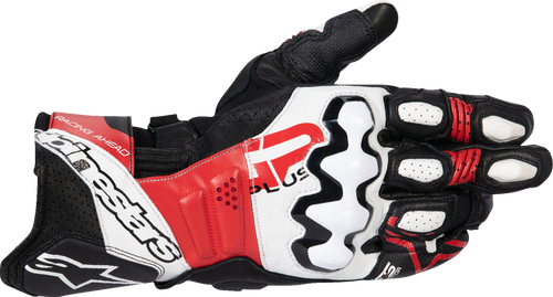 Alpinestars GP Plus R V3 Leather Gloves - Black/White/Bright Red - Medium
