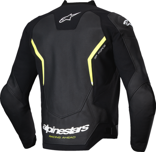 Alpinestars GP Force v2 Airflow Leather Jacket - Black/Yellow Fluo - US 42 / EU 52