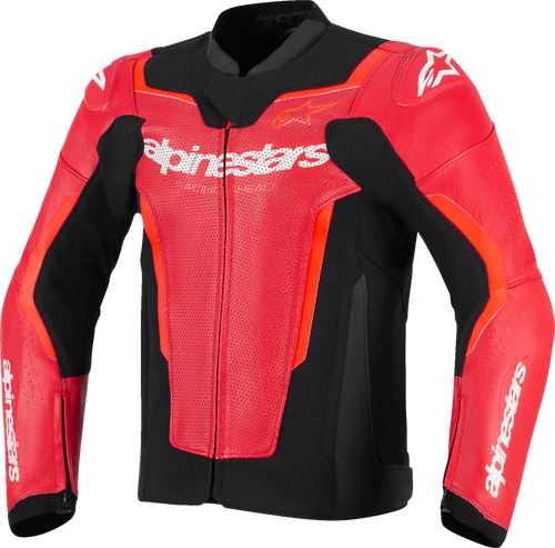 Alpinestars GP Force v2 Airflow Leather Jacket - Red/Red Fluo - US 46 / EU 56