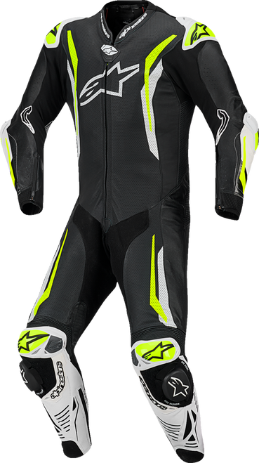 Alpinestars GP Tech v5 1-Piece Leather Suit - Black/White/Yellow Fluo - US 40 / EU 50