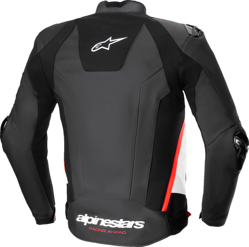 Alpinestars Missile v3 Leather Jacket - Black/White/Red Fluo - US 38 / EU 48