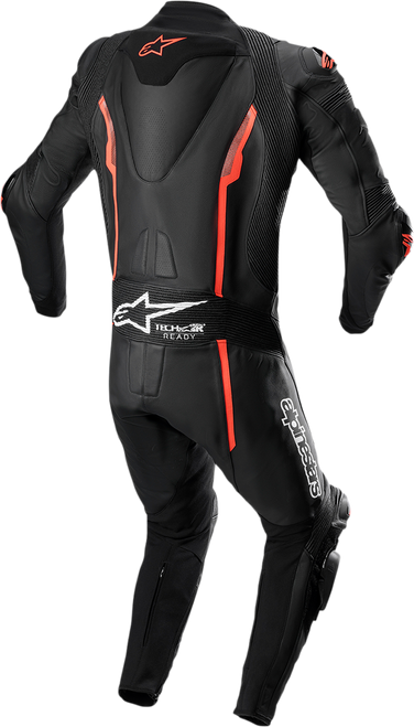 Alpinestars Missile v2 1-Piece Leather Suit - Black/Red Fluo - US 46 / EU 56