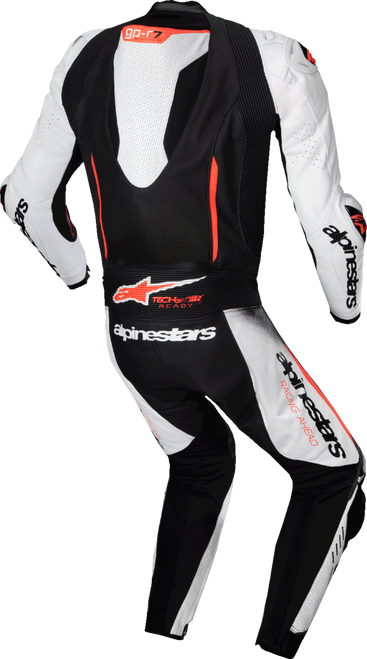 Alpinestars GP-R7 1-PC Leather Suit - White/Black/Red Fluo - US 42 / EU 52