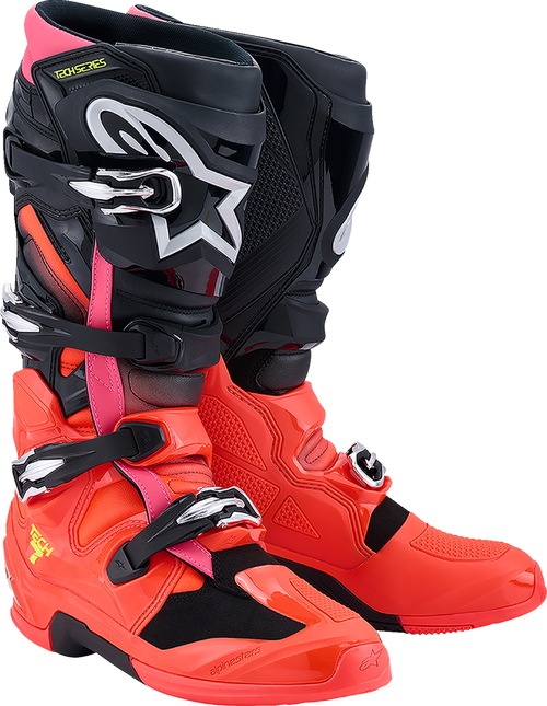 Alpinestars Tech 7 Boots - Black/Fluorescent Red/Fluorescent Pink - US 12 / EU 47