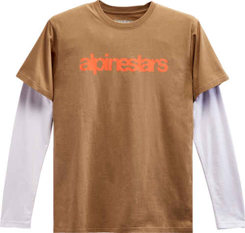 Alpinestars Stack Long-Sleeve Knit T-Shirt - Sand/Warm Red - Medium