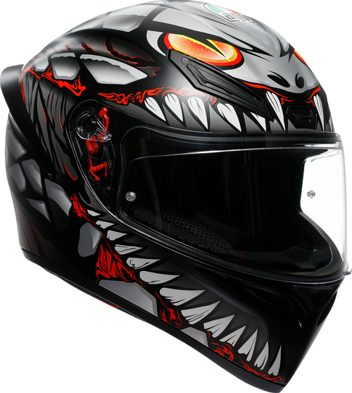 K1 S Helmet - Lyzard - Matte Black/Gray/Red - Medium