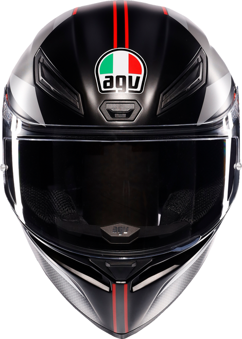 K1 S Helmet - Lap - Matte Black/Gray/Red - Large