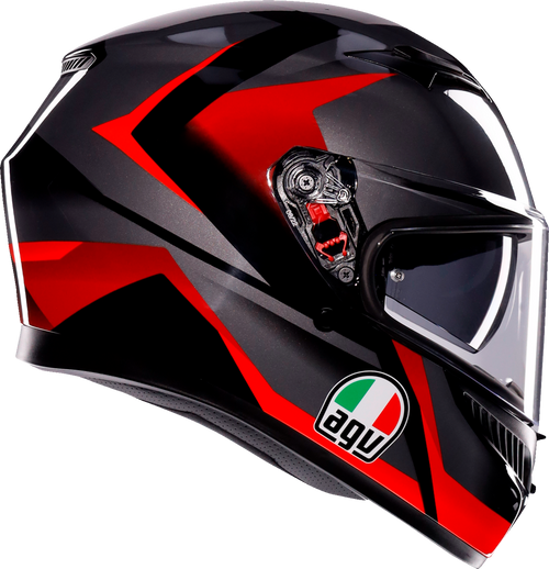 K3 Helmet - Striga - Black/Gray/Red - 2XL