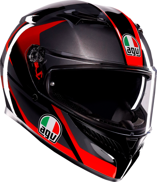 K3 Helmet - Striga - Black/Gray/Red - Large