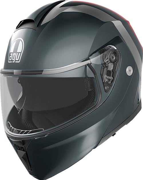 Streetmodular Helmet - Resia - Matte Gray/Silver/Red - Small