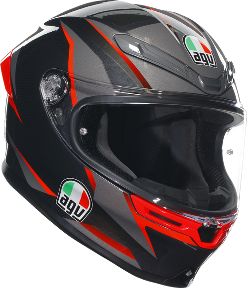 K6 S Helmet - Slashcut - Black/Gray/Red - Large