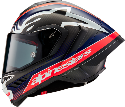 Supertech R10 Helmet - Team - Matte Black/Carbon Red Fluo/Blue - Large
