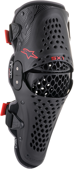SX-1 v2 Knee Guards - Black/Red - L/XL