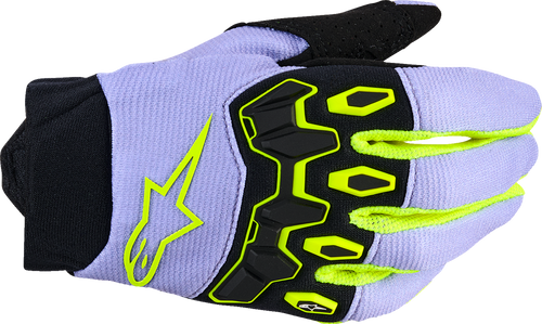 Youth Full Bore V2 Gloves - Purple/Fluo Yellow - XS