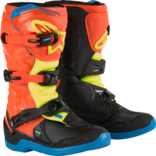 Youth Tech3S Boots - Orange/Blue/Yellow/Black - US 8 / EU 42