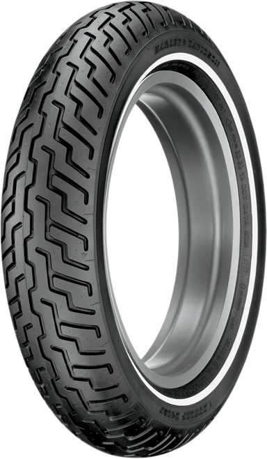 Tire - D402 - Front - MT90-16 - Narrow Whitewall - 72H | Dunlop