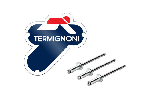 Termignoni Aluminum Logo Plate 100mm x 100mm (Includes Rivets)