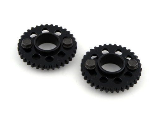 <ul>
<li>Offers unlimited adjustment for optimum performance</li>
<li>Replaces non-adjustable OEM sprockets</li>
<li>CNC machined from high quality material</li>
<li>Will work with stock or aftermarket cams</li>
<li>An easy way to unlock hidden horsepower</li>
<li>Includes two adapters, adjustable sprockets, and four bolts</li>
<li><em>Installation requires the purchase of cam bearings (<a style="color: blue;" href="%%GLOBAL_ShopPathSSL%%/steel-cam-bearing-busa-99-16/" target="_blank">Steel</a> or <a style="color: blue;" href="%%GLOBAL_ShopPathSSL%%/ceramic-cam-bearing-busa-99-16/" target="_blank">Ceramic</a>).</em></li>
</ul>
<div class="moretab" data-title="Product Details">
<p>The CNC machined APE adapters are pressed on the cams in place of the non-adjustable OEM sprocket. Then the slotted sprockets can be adjusted. An easy way to unlock additional horsepower by timing your cams for optimal performance. All assemblies include two adapters, adjustable sprockets, and four bolts.</p>
</div>