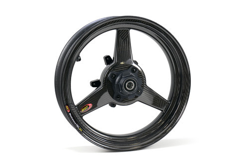 <ul>
<li><span style="color: #666666; font-weight: bold;">SIZE :</span> 2.75" x 12"</li>
<li><span style="color: #666666; font-weight: bold;">WEIGHT :</span> 3.6 lb. (1.63 kg)<br /> Add 0.15 lb. (0.068 kg) with Worldwide Bearings ceramic bearings<br /> Add 0.20 lb. (0.090 kg) with Worldwide Bearings steel bearings <br /> <em>OEM Front Wheel Weight: 5.8 lb.</em></li>
<li><span style="color: #666666; font-weight: bold;">STATIC LOAD RATING :</span> 198 lb. (90 kg)<br /> <a style="color: red;" href="http://blog.brocksperformance.com/bst-wheel-load-rating-information/" target="_blank"><strong>Click Here: Important Load Rating Safety Information</strong></a></li>
<li><span style="color: #666666; font-weight: bold;">MATERIALS :</span> Carbon fiber and aluminum</li>
<li><span style="color: #666666; font-weight: bold;">STYLE :</span> Straight, three-spoke configuration</li>
<li><span style="color: #666666; font-weight: bold;">VALVE STEMS :</span> BST Ultra-High-Speed (UHS) 90-degree, aluminum stems and caps</li>
<li><span style="color: #666666; font-weight: bold;">APPROVALS :</span> DOT E and JWL for street and track use</li>
<li><span style="color: #666666; font-weight: bold;">FITMENT :</span> Direct OEM replacement (not compatible with ABS)</li>
<li><span style="color: #666666; font-weight: bold;">BRAKE ROTOR :</span> 4 Bolt</li>
<li><span style="color: #666666; font-weight: bold;">WARRANTY :</span> 2 Years</li>
</ul>
<div class="moretab" data-title="Product Details">
<p><iframe src="https://store-415rnuyx4g.mybigcommerce.com/content/Descriptions/BST_Wheels_Product_Details_Tab.html" width="575" height="500" frameborder="0"></iframe></p>
</div>
<div class="moretab" data-title="Technical">
<p><iframe src="https://store-415rnuyx4g.mybigcommerce.com/content/Descriptions/BST_Wheels_Technical_Tab.html" width="575" height="500" frameborder="0"></iframe></p>
</div>