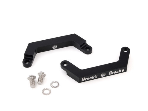 <ul>
<li>Required to install Brock's Performance <a style="color: blue;" href="%%GLOBAL_ShopPathSSL%%/front-end-lowering-strap/" target="_blank">Front End Lowering Strap</a> on a Yamaha VMAX (09-16) and R1 (09-14)</li>
<li>Sold in sets of two brackets, one for each fork tube</li>
<li>CNC machined from billet 6061-T6 aluminum</li>
<li>Black anodized finish with engraved logo</li>
<li>Corrosion free-stainless steel hardware included</li>
<li>For use with 130mm bolt-center radial mount brakes</li>
<li><strong>Note:</strong> Brackets are installed using the OEM caliper mounting bolts</li>
<li>Can be used with <a style="color: blue;" href="%%GLOBAL_ShopPathSSL%%/strap-end-kit/" target="_blank">Strap End Kit</a> for easier release of <a style="color: blue;" href="%%GLOBAL_ShopPathSSL%%/front-end-lowering-strap/" target="_blank">Front End Lowering Strap</a></li>
<li><a style="color: blue;" href="%%GLOBAL_ShopPathSSL%%/content/Instructions/OTHER/998091.pdf" target="_blank">Click here to view Installation Instructions</a></li>
</ul>
<div class="moretab" data-title="Product Details">
<p>Radial Mount Bracket Kit will allow the use of Brock's Performance Front End Lowering Strap on the Yamaha VMAX and R1. Which will make for quicker ET's, help to eliminate wheelies, and level the front of your bike to match rear lowering link setting. As well as allow the Strap End Kit to be used for friendlier usage on some model bikes, as it will move the strap buckle closer to your caliper.</p>
</div>