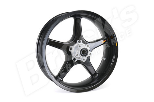 <ul> <li><span style="color: #666666; font-weight: bold;">SIZE :</span> 5.5" x 17"</li> <li><span style="color: #666666; font-weight: bold;">WEIGHT :</span> 11.70 lb. (5.30 kg) with sprocket carrier and hardware (without sprocket)<br /> (21% weight savings / OEM rear wheel: 14.75 lb. w/ bearings)<br /> Add 1.00 lb. (0.45 kg) with Worldwide Bearings ceramic bearings<br /> Add 1.10 lb. (0.49 kg) with Worldwide Bearings steel bearings</li> <li><span style="color: #666666; font-weight: bold;">STATIC LOAD RATING :</span> 550 lb. (250 kg)<br /><a style="color: red;" href="http://blog.brocksperformance.com/bst-wheel-load-rating-information/" target="_blank"><strong>Click Here: Important Load Rating Safety Information</strong></a></li> <li><span style="color: #666666; font-weight: bold;">MATERIALS :</span> Carbon fiber and aluminum</li> <li><span style="color: #666666; font-weight: bold;">STYLE :</span> Straight, five-spoke configuration</li> <li><span style="color: #666666; font-weight: bold;">VALVE STEMS :</span> BST Ultra-High-Speed (UHS) 90-degree, aluminum stems and caps</li> <li><span style="color: #666666; font-weight: bold;">APPROVALS :</span> DOT E and JWL for street and track use</li> <li><span style="color: #666666; font-weight: bold;">FITMENT :</span> Direct OEM replacement (Aftermarket sprocket required: <a style="color: blue;" href="%%GLOBAL_ShopPathSSL%%/wheels/sprockets/rear-sprockets/bst-sprockets/" target="_blank">Vortex Aluminum</a> or <a style="color: blue;" href="%%GLOBAL_ShopPathSSL%%/wheels/sprockets/rear-sprockets/ceracarbon-for-bst/" target="_blank">CeraCarbon Hybrid</a>)</li> <li><span style="color: #666666; font-weight: bold;">WARRANTY :</span> 2 Years</li> </ul> <div class="moretab" data-title="Product Details"> <p><iframe src="https://store-415rnuyx4g.mybigcommerce.com/content/Descriptions/BST_Wheels_Product_Details_Tab.html" width="575" height="500" frameborder="0"></iframe></p> </div> <div class="moretab" data-title="Technical"> <p><iframe src="https://store-415rnuyx4g.mybigcommerce.com/content/Descriptions/BST_Wheels_Technical_Tab.html" width="575" height="500" frameborder="0"></iframe></p> </div>