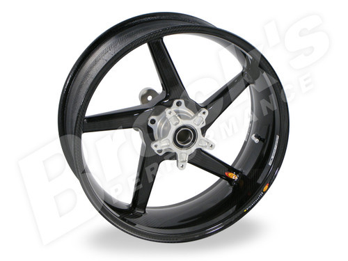 <ul>
<li><span style="color: #666666; font-weight: bold;">SIZE :</span> 6" x 17"</li>
<li><span style="color: #666666; font-weight: bold;">WEIGHT :</span></li>
<li><span style="color: #666666; font-weight: bold;">STATIC LOAD RATING :</span> 550 lb. (250 kg)<br /><a style="color: red;" href="http://blog.brocksperformance.com/bst-wheel-load-rating-information/" target="_blank"><strong>Click Here: Important Load Rating Safety Information</strong></a></li>
<li><span style="color: #666666; font-weight: bold;">MATERIALS :</span> Carbon fiber and aluminum</li>
<li><span style="color: #666666; font-weight: bold;">STYLE :</span> Slanted, five-spoke configuration</li>
<li><span style="color: #666666; font-weight: bold;">VALVE STEMS :</span> BST Ultra-High-Speed (UHS) 90-degree, aluminum stems and caps</li>
<li><span style="color: #666666; font-weight: bold;">APPROVALS :</span> DOT E and JWL for street and track use</li>
<li><span style="color: #666666; font-weight: bold;">FITMENT :</span> Direct OEM replacement (Aftermarket sprocket required: <a style="color: blue;" href="%%GLOBAL_ShopPathSSL%%/wheels/sprockets/rear-sprockets/bst-sprockets/" target="_blank">Vortex Aluminum</a> or <a style="color: blue;" href="%%GLOBAL_ShopPathSSL%%/wheels/sprockets/rear-sprockets/ceracarbon-for-bst/" target="_blank">CeraCarbon Hybrid</a>)</li>
<li><span style="color: #666666; font-weight: bold;">WARRANTY :</span> 2 Years</li>
</ul>
<div class="moretab" data-title="Product Details">
<p><iframe src="https://store-415rnuyx4g.mybigcommerce.com/content/Descriptions/BST_Wheels_Product_Details_Tab.html" width="575" height="500" frameborder="0"></iframe></p>
</div>
<div class="moretab" data-title="Technical">
<p><iframe src="https://store-415rnuyx4g.mybigcommerce.com/content/Descriptions/BST_Wheels_Technical_Tab.html" width="575" height="500" frameborder="0"></iframe></p>
</div>